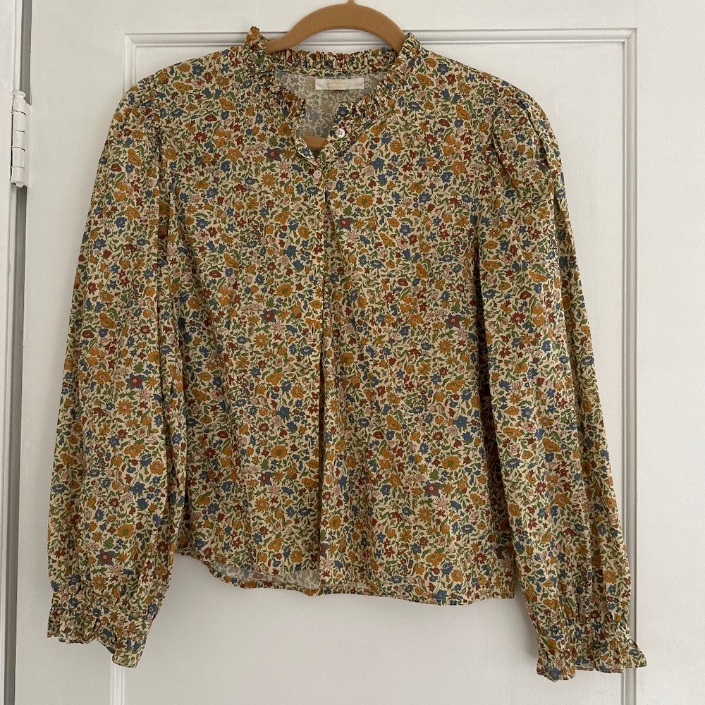 DÔEN Liberty print floral button down blouse S